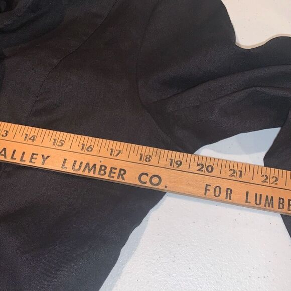 Vintage Y2K Black Ruffled Button Down Linen Top Size 12 - Picture 13 of 16